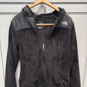The North Face Charcoal Fleece Jacket Full Zip Hooded Woman’s Size Medium